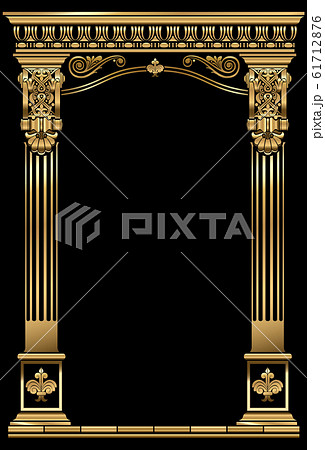 Classic antique gold vintage luxurious arch frame 61712876