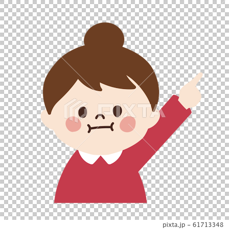 小さな女の子②(指差しポーズ) 61713348