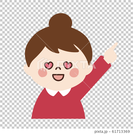 小さな女の子②(指差しポーズ) 61713369