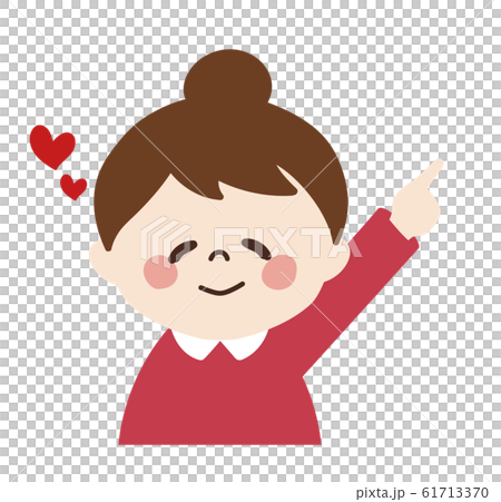 小さな女の子②(指差しポーズ) 61713370