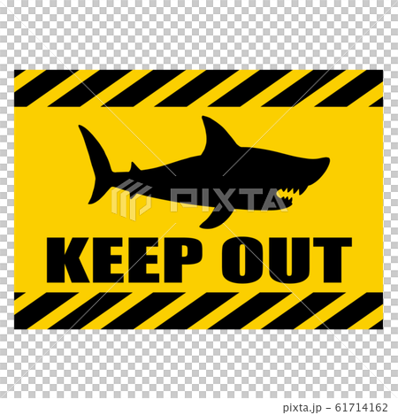鯊魚警告標誌“ KEEP OUT”英文版 鯊魚警告標誌“ KEEP OUT”英文版 61714162