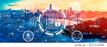 Data protection concept with the Bay Bridge in San Francisco 61714360