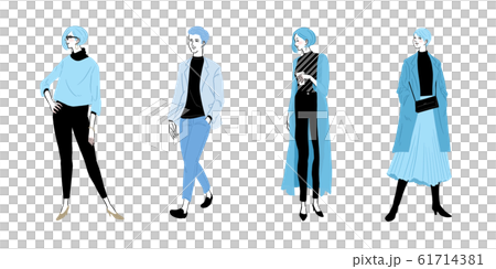 Set Of 4 Stylish Illustrations Stock Illustration