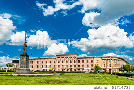 Statue and University at Independence Square in Gyumri, Armenia 61714755