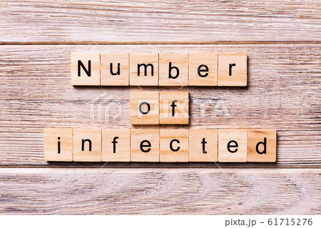 Number of infected word written on wood block. Number of infected word written on wood block. 61715276