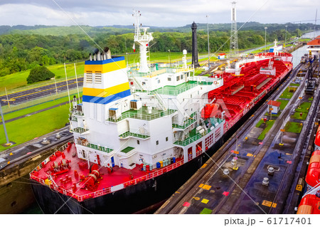 View of Panama Canal from cruise ship View of Panama Canal from cruise ship 61717401
