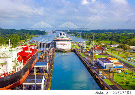 View of Panama Canal from cruise ship 61717402