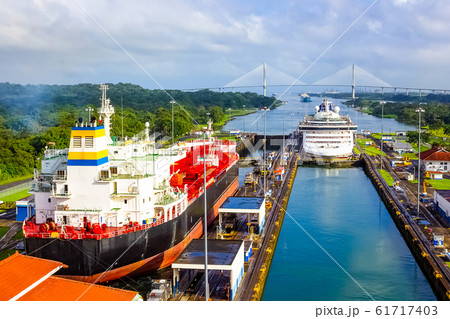 View of Panama Canal from cruise ship View of Panama Canal from cruise ship 61717403