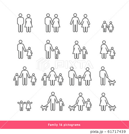 Family pictogram set Family pictogram set 61717439