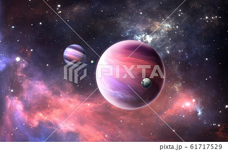 Extrasolar planet with atmosphere and moon 61717529