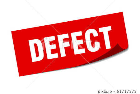 defect sticker. defect square sign. defect. peeler - Stock