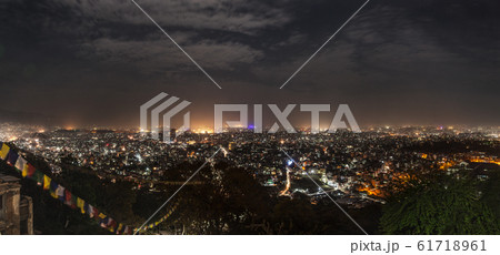 Panoramic view on city of Kathmandu in night-time 61718961