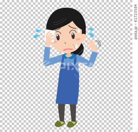 女性　汗　多汗　のぼせ　ホットフラッシュ　発汗　ほてり 61723584