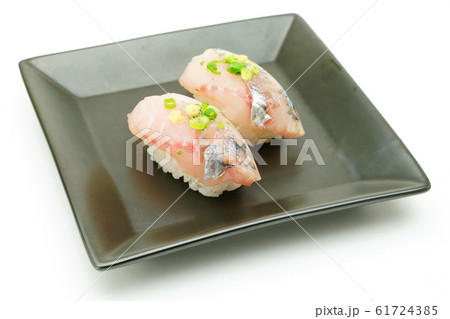アジの握り寿司の写真素材