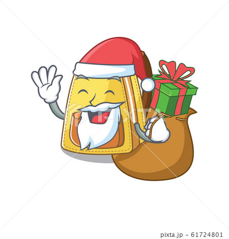 Santa kids school backpack Cartoon character design having box of gift 61724801