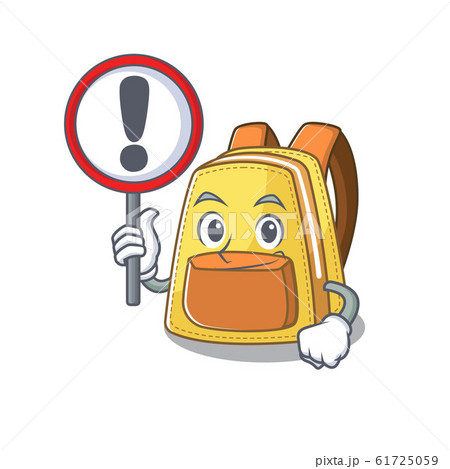 cool and funny kids school backpack raised up a Sign 61725059