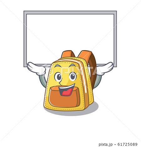 A mascot picture of kids school backpack raised up board 61725089