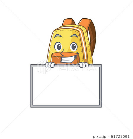 A cute picture of kids school backpack grinning with board 61725091