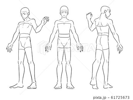 男性 素体 坊主のイラスト素材