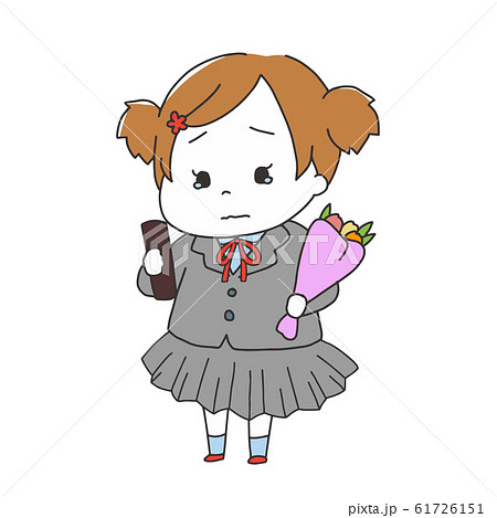 卒園式・卒業式の卒業生　泣いている女の子 61726151