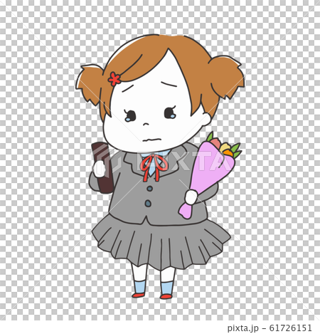 卒園式・卒業式の卒業生　泣いている女の子 61726151