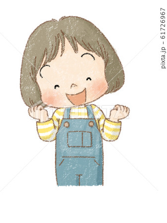 女の子 嬉しい 茶線 のイラスト素材