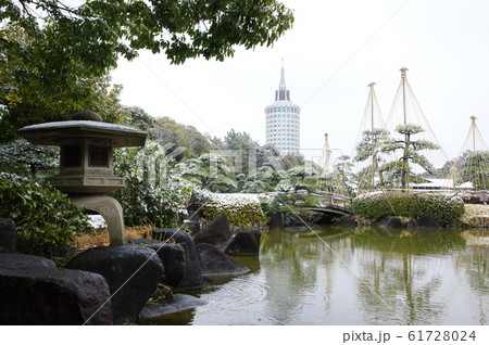 雪の日本庭園「見浜園」（千葉市美浜区・海浜幕張） 61728024