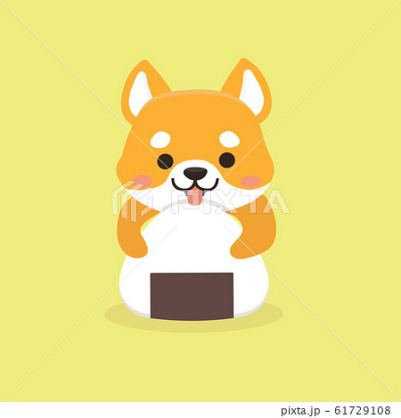 Vector illustration of cute Shiba Inu dog. .のイラスト素材