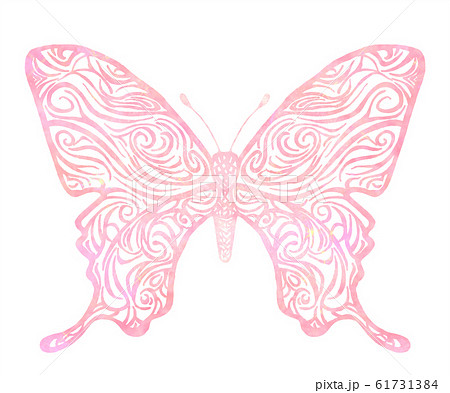 ピンクの蝶のイラスト素材
