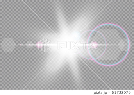 Vector transparent sunlight special lens flare light effect. Sun isolated on transparent background. Glow light effect 61732079