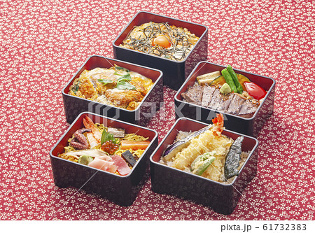 お重料理アラカルト いろいろなお重 ステーキ重 かつ重 ちらし寿司 天ぷら重 親子重 和食 お重料理アラカルト いろいろなお重 ステーキ重 かつ重 ちらし寿司 天ぷら重 親子重 和食 61732383