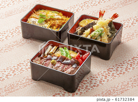 和食　お重いろいろ　ステーキ重　かつ重　天ぷら重　 61732384