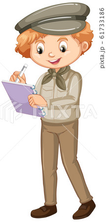 Boy in safari costume on white background Boy in safari costume on white background 61733186