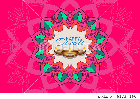Background with mandala pantern for happy diwali 61734166