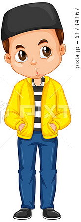 Boy in yellow jacket on isolated background Boy in yellow jacket on isolated background 61734167