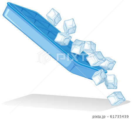 Ice cubes from ice tray on white background 61735439