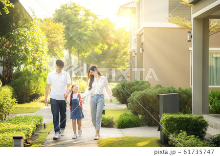 Asian family go to school together, this image can 61735747
