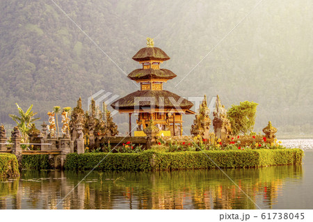 Ulun Danu temple Beratan Lake in Bali Indonesia Ulun Danu temple Beratan Lake in Bali Indonesia 61738045