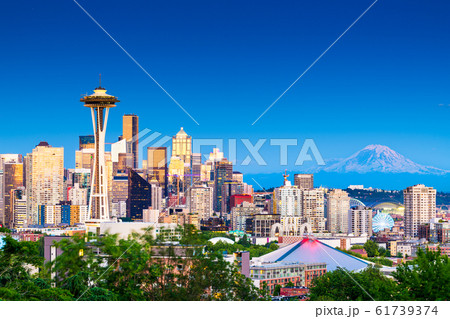 Seattle, Washington, USA Downtown Skyline at Dusk Seattle, Washington, USA Downtown Skyline at Dusk 61739374