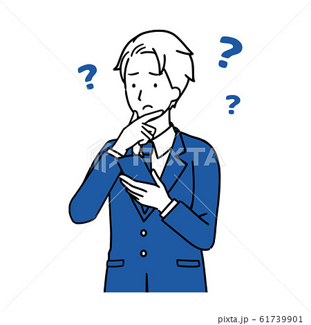 スマホを使用するビジネスマンのイラスト 上半身 スマホを使用するビジネスマンのイラスト 上半身 61739901