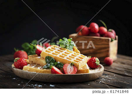 Homemade sweet waffle Homemade sweet waffle 61741846