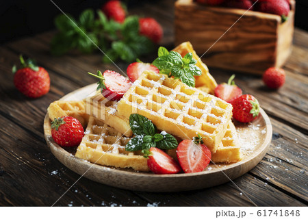 Homemade sweet waffle Homemade sweet waffle 61741848