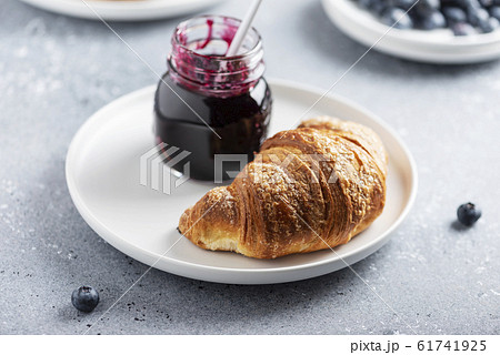 croissant and blueberry jam croissant and blueberry jam 61741925