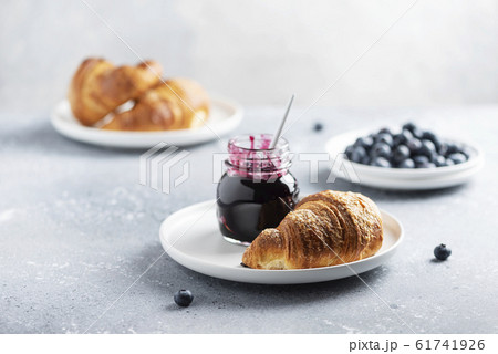 croissant and blueberry jam croissant and blueberry jam 61741926