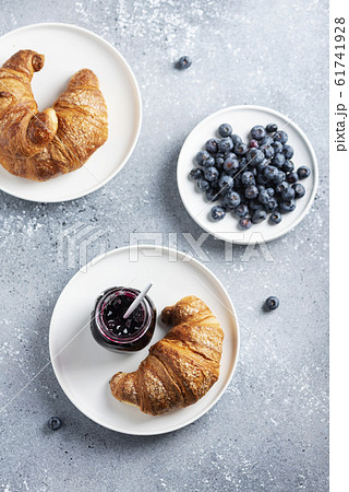 croissant and blueberry jam croissant and blueberry jam 61741928