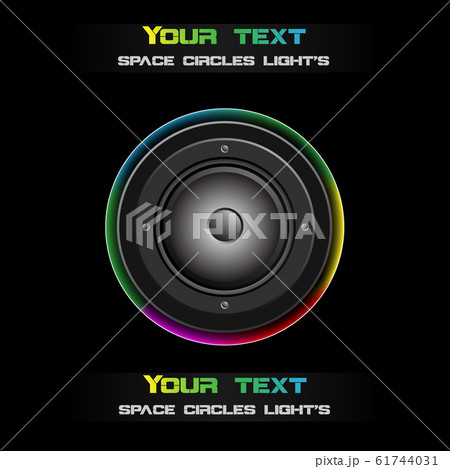 Abstract futuristic speaker with glowing lights. 61744031