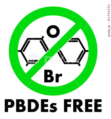 PBDEs free icon. Polybrominated diphenyl ethers 61744241