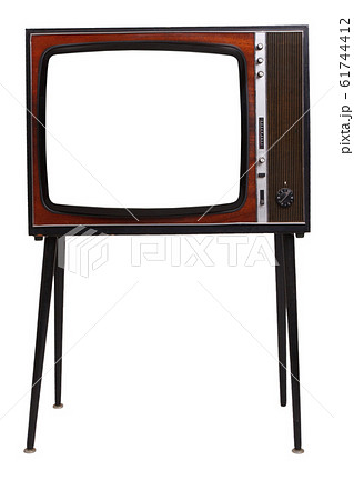 Vintage retro black and white TV with blank white Vintage retro black and white TV with blank white 61744412