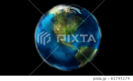 The day half of the Earth from space showing North and South America. 61745174
