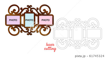 Frame for photos for laser cutting. Collage of 61745324